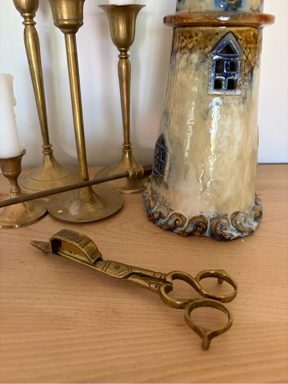 Brass Candle Wick Trimmer - Antique-Style Home Accent (Gold)